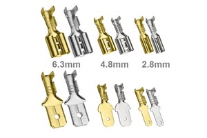 2.8/4.8/6.3mm Insulated Male Spade Terminals with Connector Housing - Pure Copper Cold Pressed Tab Terminals Set