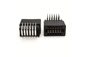 RealRun Card Edge Connector Slot 2.54mm Pitch 12 Pin 2x6 Position PCB Gold Finger Board Socket Holes Dual Row Right Angle 3A