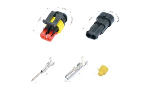 WZHE 282080-1 AMP Car Electrical Plug Automotive Connector Waterproof 2 Pin Male Female Auto Connector