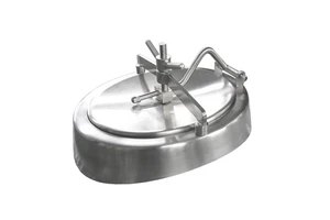 Factory Customized SS304 Hygienic 1-3Bar Tank Manhole Cover Oval Inward Manway Bevel Edge Manual for Food Beverage Factory Use