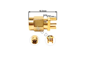 Factory Price RF Gold Plated Coaxial Cable Connector 50ohm SMA Edge 1.2mm Male Plug Solder for PCB Mount Cable