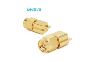 SMA Male Connector 50 Ohm RoHS Compliant RF Applications for PCB Edge Slot Surface Mount DC 18GHz Made of Brass