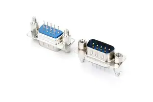 D-SUB 9-Pin Male DB9 Plug with V/T Type Connector 4-40# Nut DB DP9P for PCB D-Sub Connectors