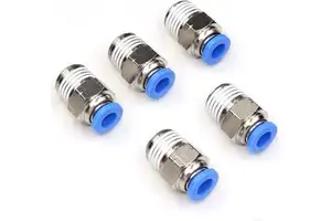 AirWork 1/4" NPT Push Connect Fittings 6mm Inch Tube OD Air Line Pneumatic Plastic Brass CE Certified Quick Connectors