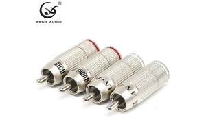 Wholesale RCA Jack YIVO New Design Hi-End HIFI DIY OEM 9mm Rhodium Plated Copper Male Audio Signal Cable Wire RCA Plug Connector