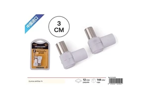 90° coaxial connector 2 units (male-female) for TV and cabling