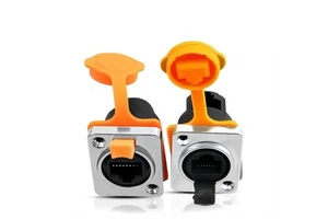 RJ45 Panel Mount Connector RJ45 Interface Waterproof sockets Connector CAT5E 8P8CEthernet LAN Cable Connectors