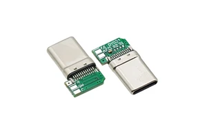 USB Type C 24 Pin Jack 4/5 Pad Charging Port 2.0 C Male 90 Degree Side Welding Connector