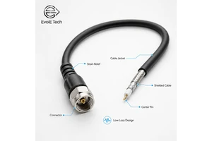 Low Loss Shielded Coaxial Cable Assembly with Strain Relief SMA to N Type 50 Ohm DC-18GHz RF Jumper Cable
