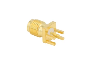 SMA Female PCB Panel Edge Mount Plug with 4 Pins Stand Straight Connector RF Coax Coaxial Adapter