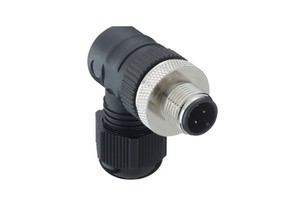 M12 Field-Attachable Circular Connector with Screw Clamps Male Angled 3/4/5 Pole A-Coded IP67 Sensor Use for 3.0-6.5 mm