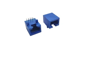 JINDA 1X1 Ports RJ45 10P8C Female Magnetic Modular Jack Connector Nylon Housing Material for PCB Application