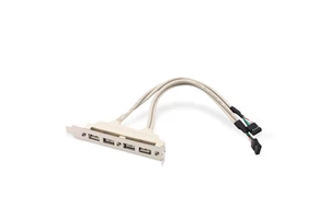 FARSINCE 4 Ports USB 2.0 Back Rear PCI Panel Bracket to Dual 9 Pin Motherboard Header Connector Adapter Cable