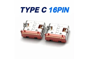 IPX8 Waterproof Type-C 16P SMT Female Socket, High Current Fast Charging USB Connector for Outdoor & Automotive Electronics