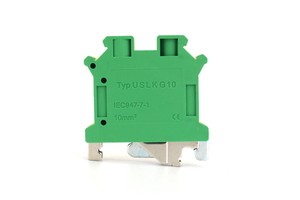 USLKG10 Grounding DIN Rail Screw Terminal Block 10mm² 8 AWG PE Connector Green Yellow Wire Terminal