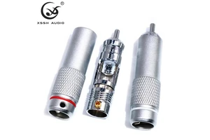 Hifi Male RCA Adapter YIVO XSSH OEM ODM DIY Electrical AV Terminal Brass Plated Rhodium Audio Video VGA RCA Connector Plug Jack