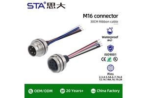 M16 Cable Connector Aviation Plug Front Rear Mount Locking Male Female Socket With 30cm Wire 2 3 4 5 6 7 8 12 14 16 19 24 Pin
