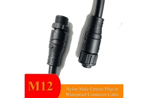 M12 Connector Super High Current IP67 Rated Waterproof DC Connector Copper Gold Plating For Outdoor RF DC Power Distribution