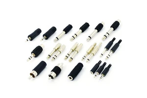 Audio and video plug adapter 6.35 mono 3.5 dual channel headphone audio connection RCA Lotus male and female direct deal