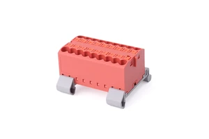 RPTKIX 18X2.5-NS35 Automotive Copper 18 Position Push-in Terminal Distribution Block 24A 450V DIN Rail Mount Power Distributor