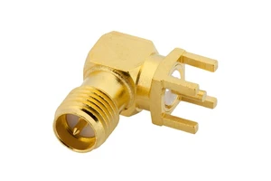 RF Coaxial Right Angle SMA Connector 20mm Female Through Hole PCB Mount Coaxial Connectors