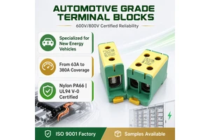 600V Certified Aluminum Contact Automotive Use DIN Rail Screw Terminal Blocks 5-10 AWG Conductor Multiple Current Ratings (60A)