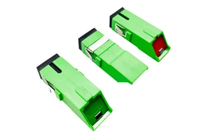 Co-Net Factory Supply fiber optic Connector SC/APC Red Transparent Fiber Optic Shutter Adapter