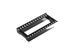 FOCMKEAS BC-IC Sockets 10 Pcs 28 Pin Plastic Black IC Socket 2.54mm Pitch Pins Soldering DIP PCB Breadboard Project