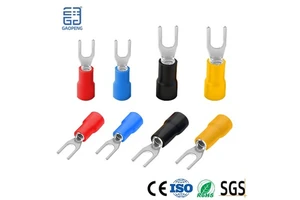 GaoPeng SV Fork Type Crimp Terminal 22-10 AWG Tinned Copper PVC Insulated Spade Connector CE RoHS Auto