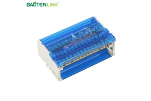 BAOTENLINK 415 4*15 6-Pole 200A Screw Connection Flame Resistant Nylon PA66 Bus Bar Terminal Block DIN Rail NS 35 Power Block