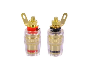 1pcs 32mm Banana Connector 4mm Thread Medium Amplifier Speaker Spade Banana Plug Socket Connector Terminal Binding Post