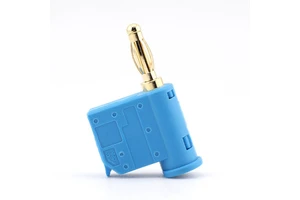 Kuishen KC-XJTBDJ-B 4MM Gold-plated Blue Banana Plug Solder-Free Quick Connect Terminal with Stainless Steel Copper Construction