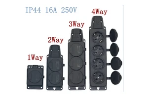 16A 250V Germany European 1/2/3/4 Way Industrial Socket Ip54 Industrial Rewireable Waterproof Plug Socket