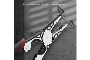 8" Steel Multifunctional Long Needle Nose Plier Cable Cutter Wire Strippers Crimper Electrical Terminal Crimping Plier 12 AWG