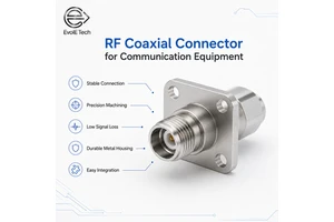 EvolE Tech EVOL-118 Male RF Coaxial Connector 50 Ohm DC-18GHz with Low Insertion Loss for Communication Equipment