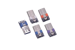 V8 Micro Connector for MICRO USB Cable 4-Pad Soldering 2-Pad Mobile Phone Charge Colored Plastic MICRO B Connector Copper