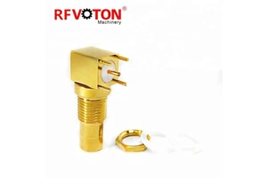 RCA Female Right Angle Coaxial Connector for PCB Mount