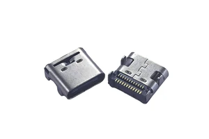 USB Type C Receptacle 24 Circuits Top Mount Gold Flash Plating Connector for PCB