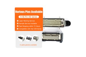 WZUMER Electrical IP65 Rectangular 4/6/10/12/16/18/20/24/32/48 Pin Heavy Duty Industrial Connector