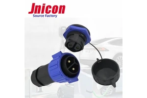 Jnicon M25 2Pin Panel Mount Male Female With Cover Waterproof IP67 Solar Inverter Plug Industrial Aviation LED Light Connector