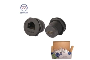 Lshitech Ethernet 100Mbps Data RJ45 Panel Adapter Connector Cat5 Cat5e Waterproof Plug RJ 45 Network Connector