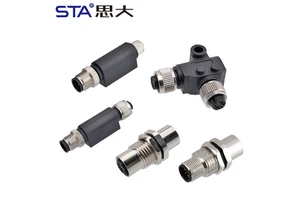 M12 Male to Female Adapter 2 3 4 5 6 8 12 Pin I Shape B D Code Waterproof Connector Splitter Converter NEMA2000 Standard