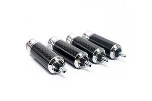 RCA Plug YIVO XSSH Audio HIFI OEM ODM Wholesales DIY 10mm Cable Plated Rhodium Carbon Fiber Shell Copper Male Jack Connectors