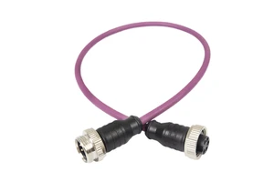 M12 A Code 5pin Industrial Rubber Shielded T Connector Waterproof Cable Male Female 3 Way Splitter