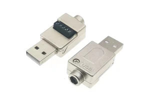 USB 2.0 Type A Male Female to 4 Pin 5P Screw Connector USB2.0 to Screw Terminal DIY Quick Connect No Solder Plug Socket