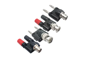 Q9 BNC Banana to Dual 4mm Banana Male Female Jack Coaxial Connector BNC Tee Type 3Way Splitter RF Adapter