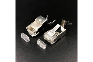 Coorle Shielded RJ45 Modular Plug CAT8 8P8C Ethernet Connectors Male OD 1.5mm S/FTP Network Cable 1000pcs/bag