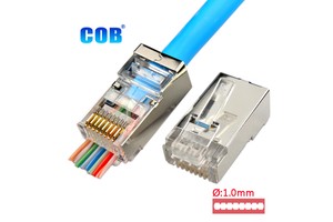 Rj45 Plug Cat6a Easy Plug Shielded STP 1Row Design CAT5E RJ45 Pass Thru Ethernet Connectors for Network