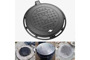 Ductile Iron Manhole Cover D400 Heavy Duty Customizable Black Engineer Grade Visibility HX Brand for Urban Road Industrial Zone