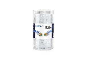 200-Pack Wholesale Ethernet RJ45 Cat6 Pass Through Connector Gold Plated Through Hole for CAT6 Solid or Stranded UTP Cable